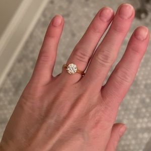 Moissanite Solitaire Gold Engagement Ring